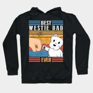 Westie Dog And Daddy Hand To Hand Best Westie Dad Ever Dog Father Parent July 4th Day Hoodie